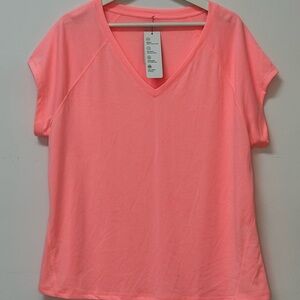 Ideology Coral Short Sleeve V-Neck Tee